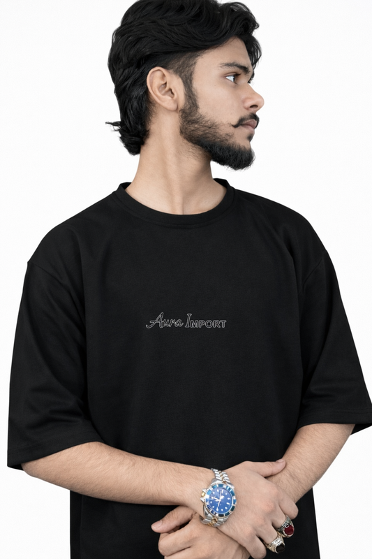 ARABIC FAYA KUN OVERSIZED DOWNSHOULDER BLACK